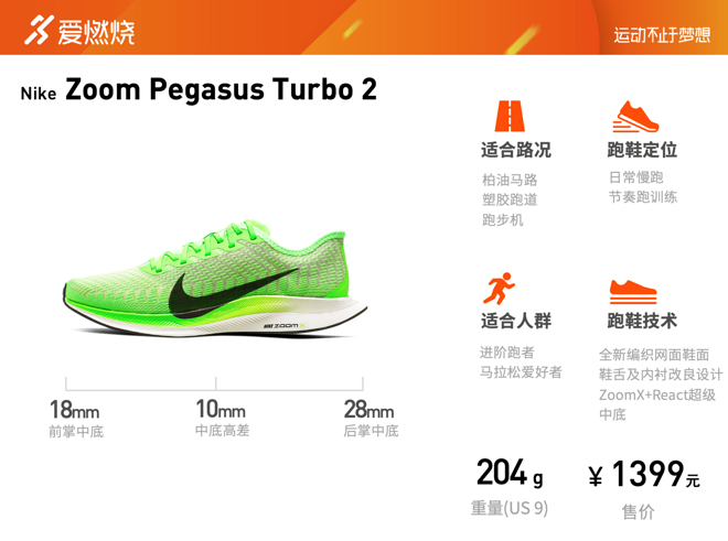 跑鞋| Nike Zoom Pegasus Turbo 2 疾速领跑员- 爱燃烧